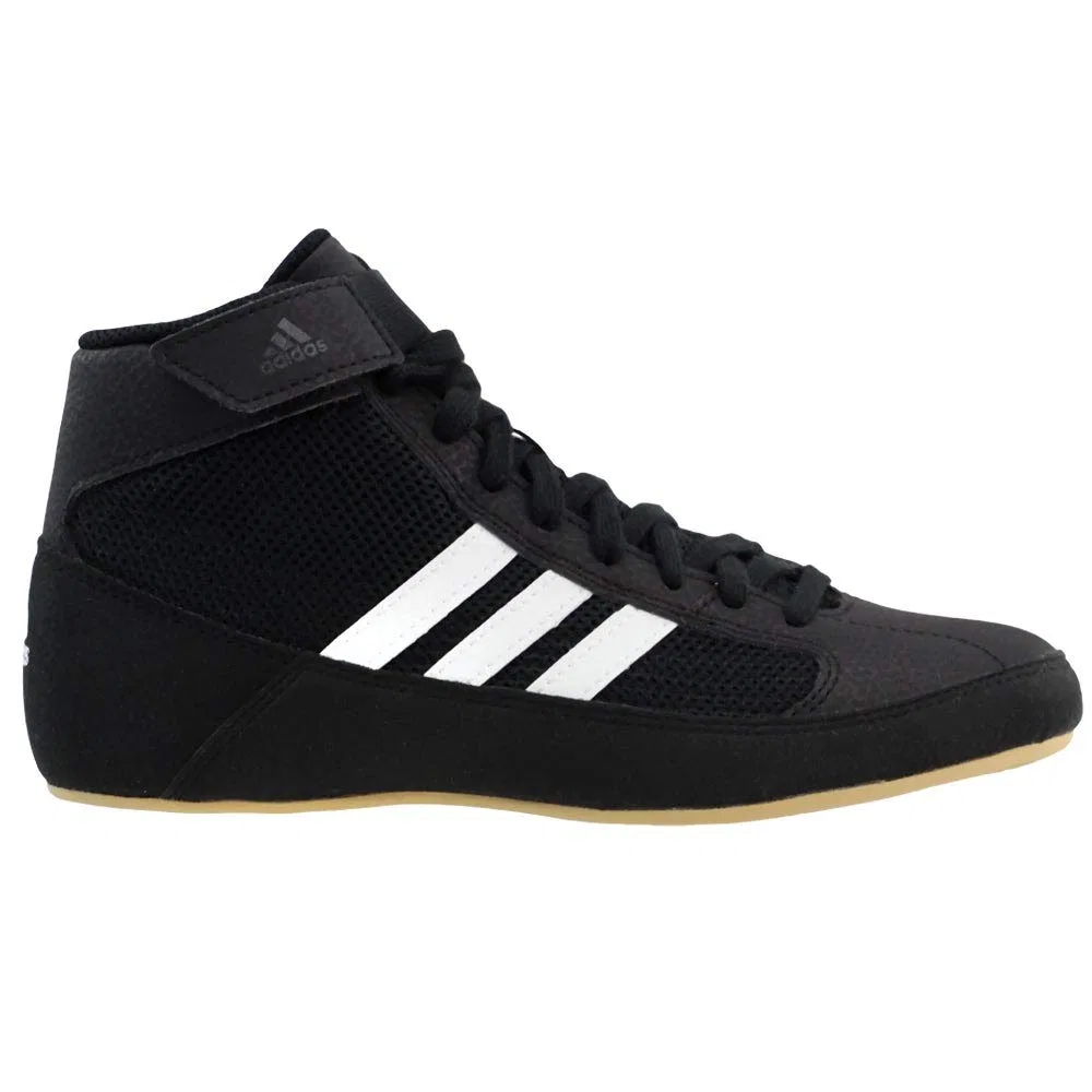 Детские боксерские кроссовки для мальчиков на шнуровке Hvc 2 Adidas, Iron Black White Metallic