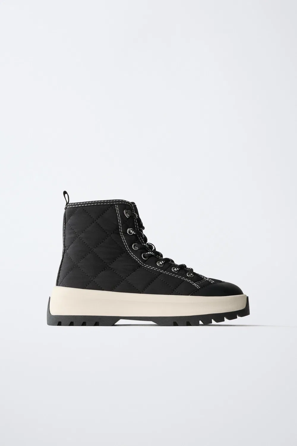Стеганые высокие кроссовки ZARA, Black