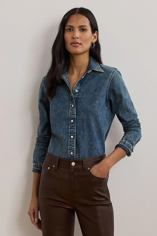 

Джинсовая рубашка Lauren Ralph Lauren, синий