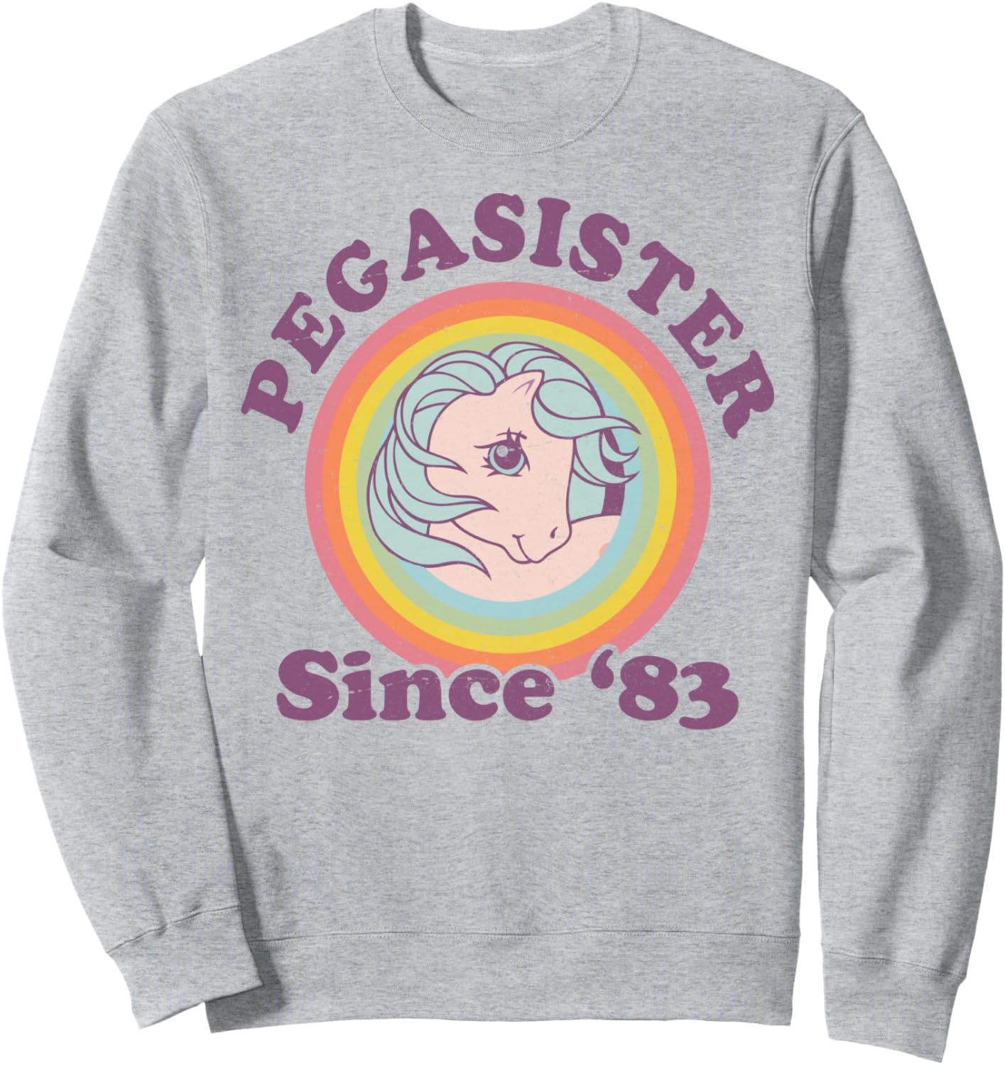 

Толстовка My Little Pony Pegasister Since '83 Retro Rainbow Circle, серая, Серый, Толстовка My Little Pony Pegasister Since '83 Retro Rainbow Circle, серая