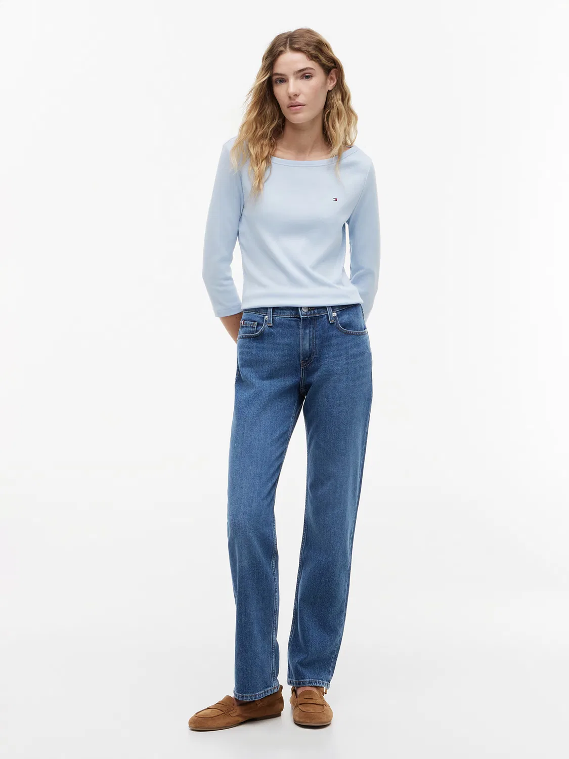 Рубашка Tommy Hilfiger Slim светло-голубого цвета — фото 4