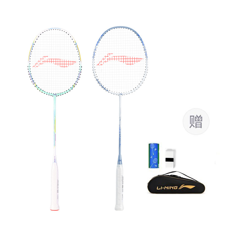

LINING Полноуглеродная ракетка для бадминтона, тип Control, универсальная, для защиты, продвинутый уровень, 675 мм, Cyan+Light Blue
