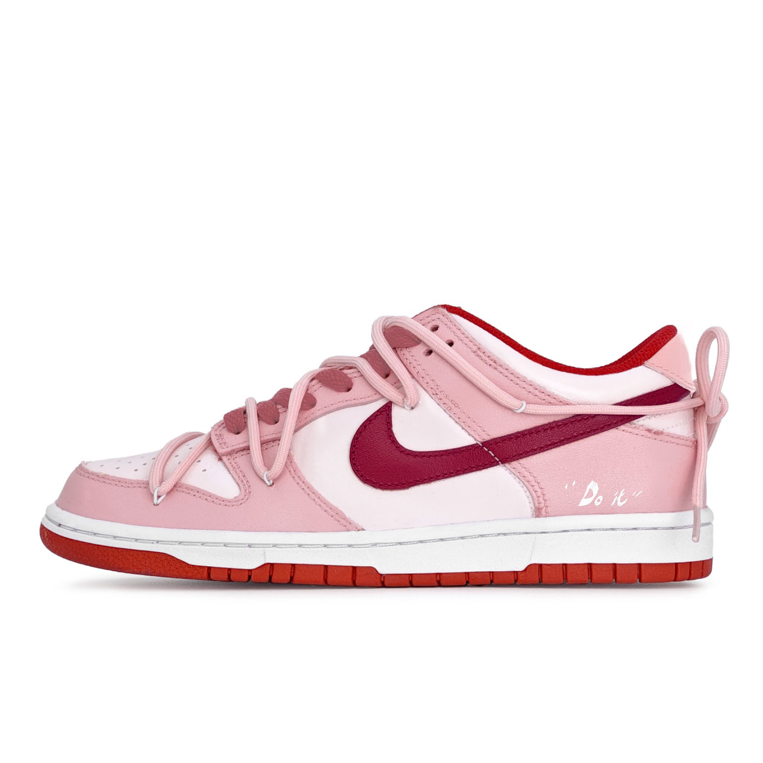 

Nike Детские скейтбординг кроссовки Dunk Barbie Pink Slip Resistant Abrasion Resistant низкие розовые