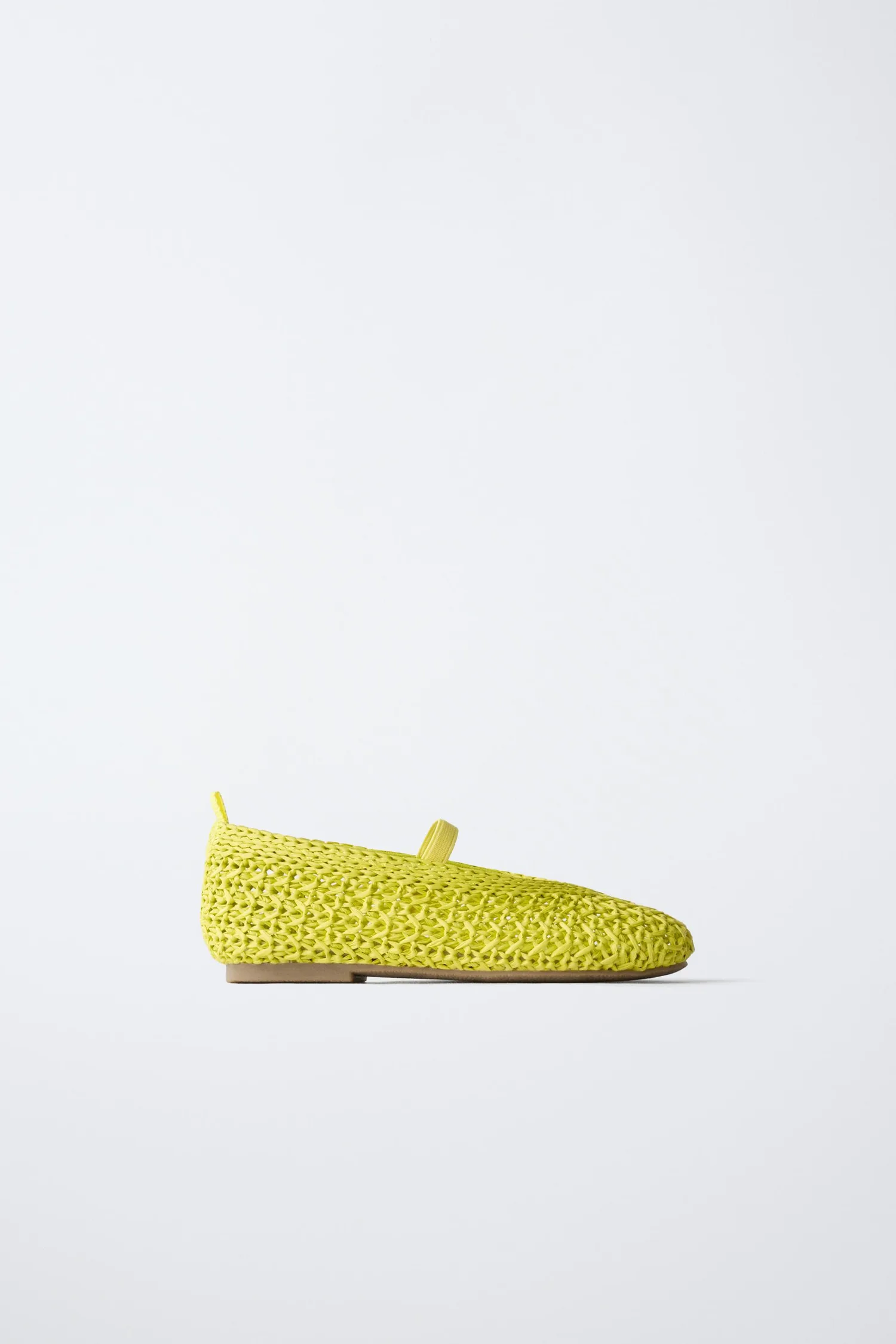 Плетеные балетки Zara, желтый