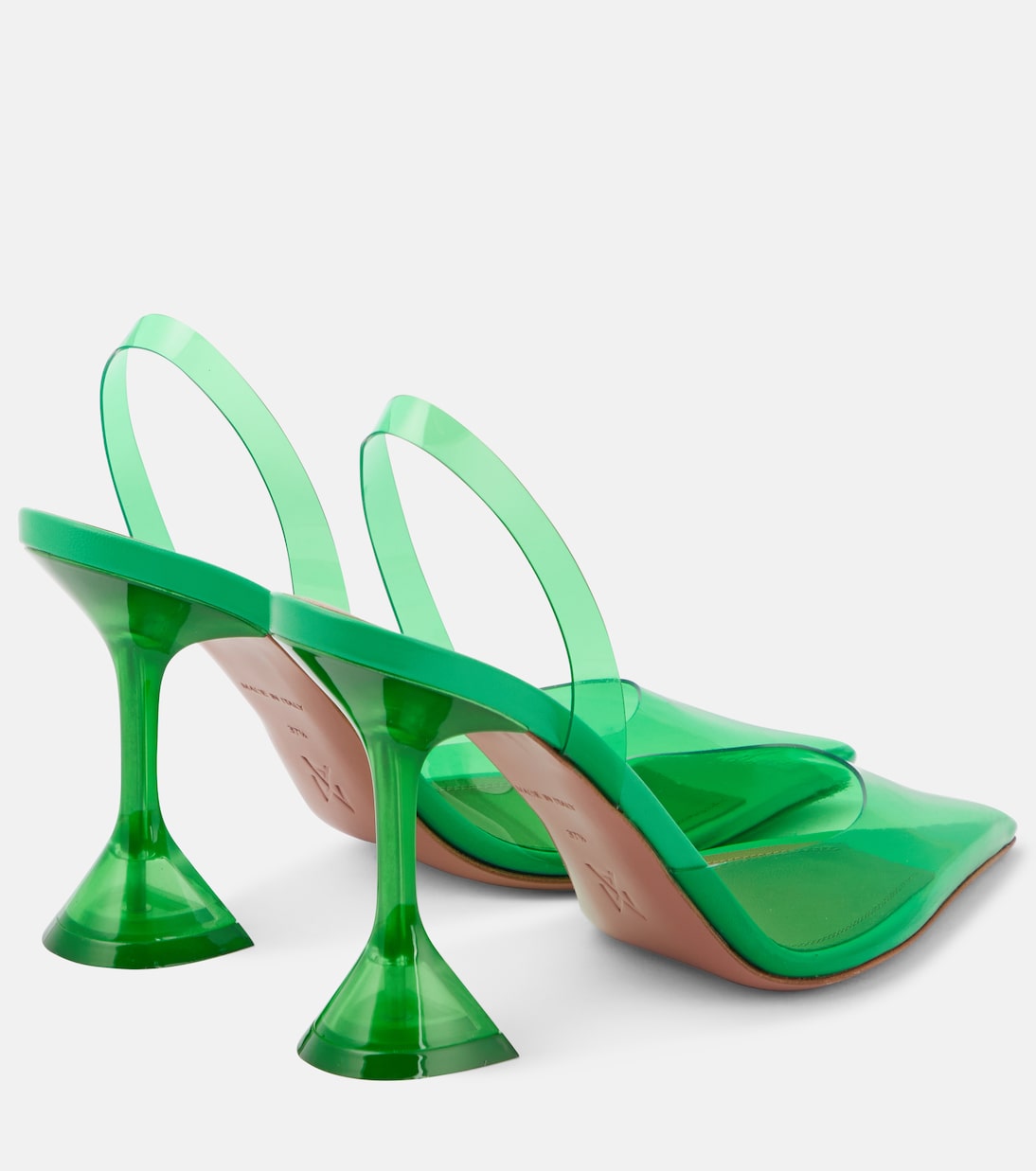 Туфли-лодочки Holli Glass из ПВХ с открытой пяткой Amina Muaddi, зеленый — фото 3
