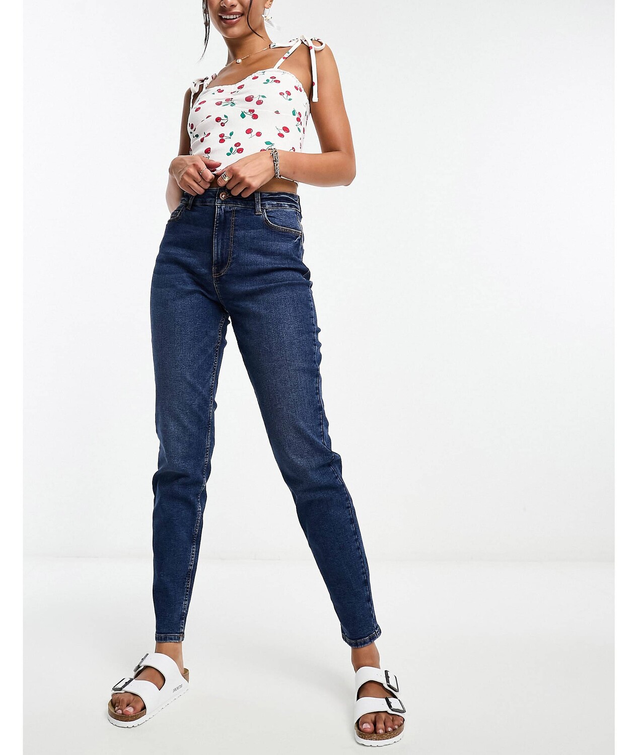 

Джинсы для мамы Pieces Kesia темно-синего цвета