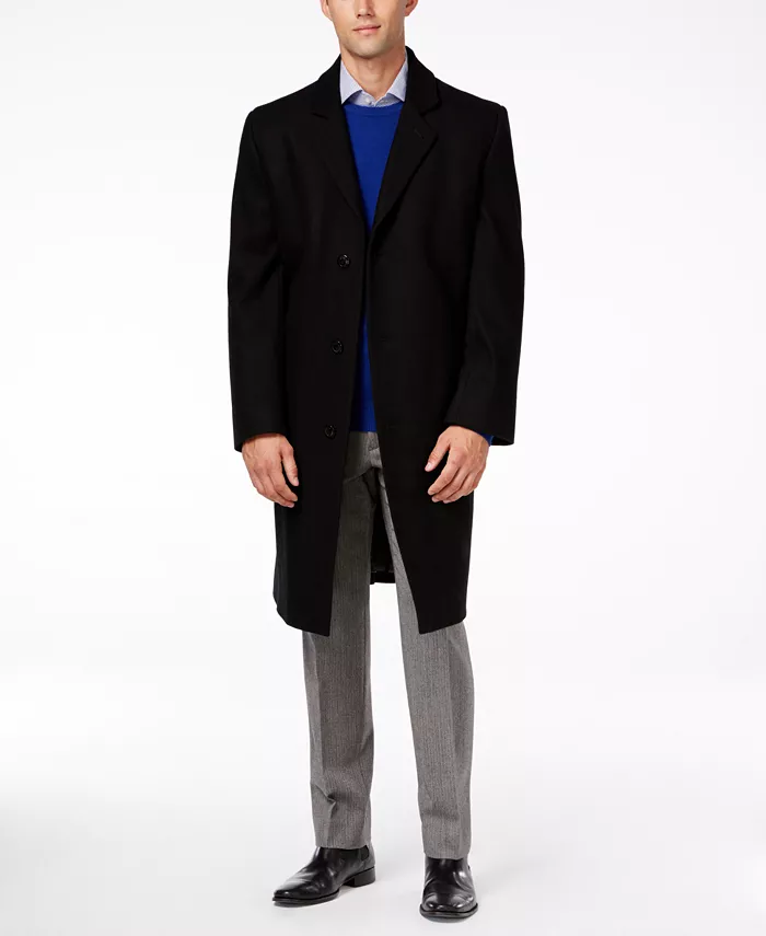 

Большой и высокий пальто из шерстяной смеси Signature London Fog, черный
