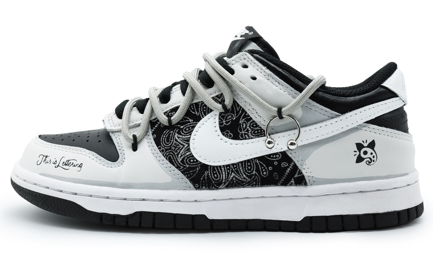 

Кроссовки Nike Dunk Skateboarding Shoes Unisex Low-top Black/grey, черный/серый