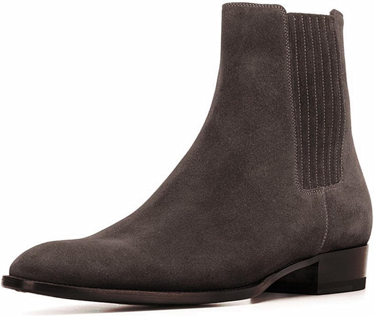 

Мужские замшевые деловые ботинки Chelsea Santimon - ботинки на щиколотку с эластичной вставкой, без шнурков, для бизнес-кэжуал, выпускного, свадьбы, банкетов с смокингом, концертов и выходных, Coffee