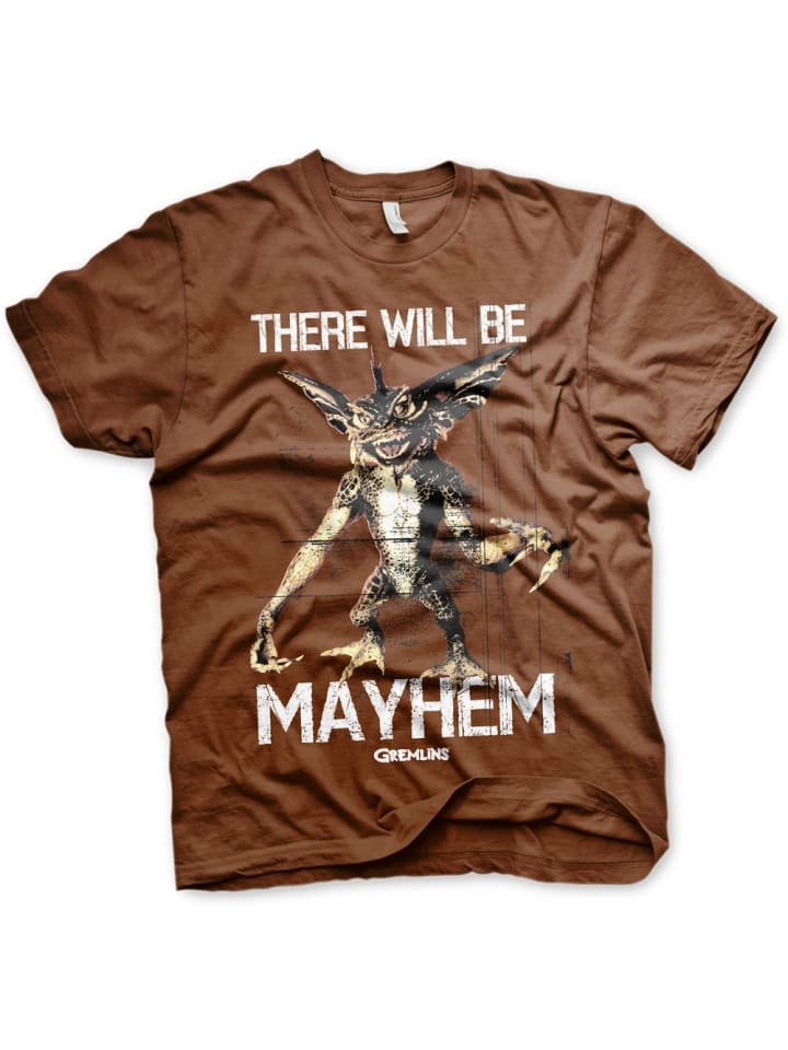 

Футболка There Will Be Mayhem T-Shirt коричневого цвета Gremlins, Коричневый, Футболка There Will Be Mayhem T-Shirt коричневого цвета Gremlins