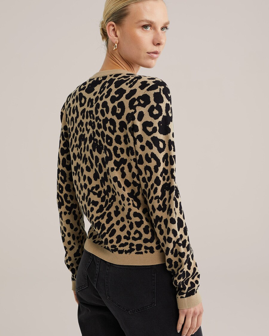 

Вязаный кардиган WE Fashion, Light brown/Black