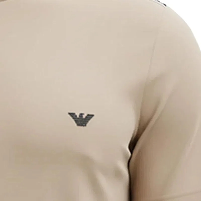 Футболка мужская бежевая crew neck moderate straight fit EMPORIO ARMANI, Beige — фото 4