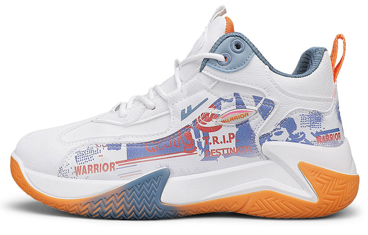 

WARRIOR Легкие баскетбольные кроссовки с амортизацией и увеличенной высотой Unisex White Blue Orange - White/Blue/Orange, цвет White/Blue/Orange