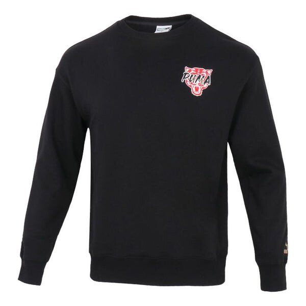 

Толстовка funny logo sports pullover round neck black Puma, черный