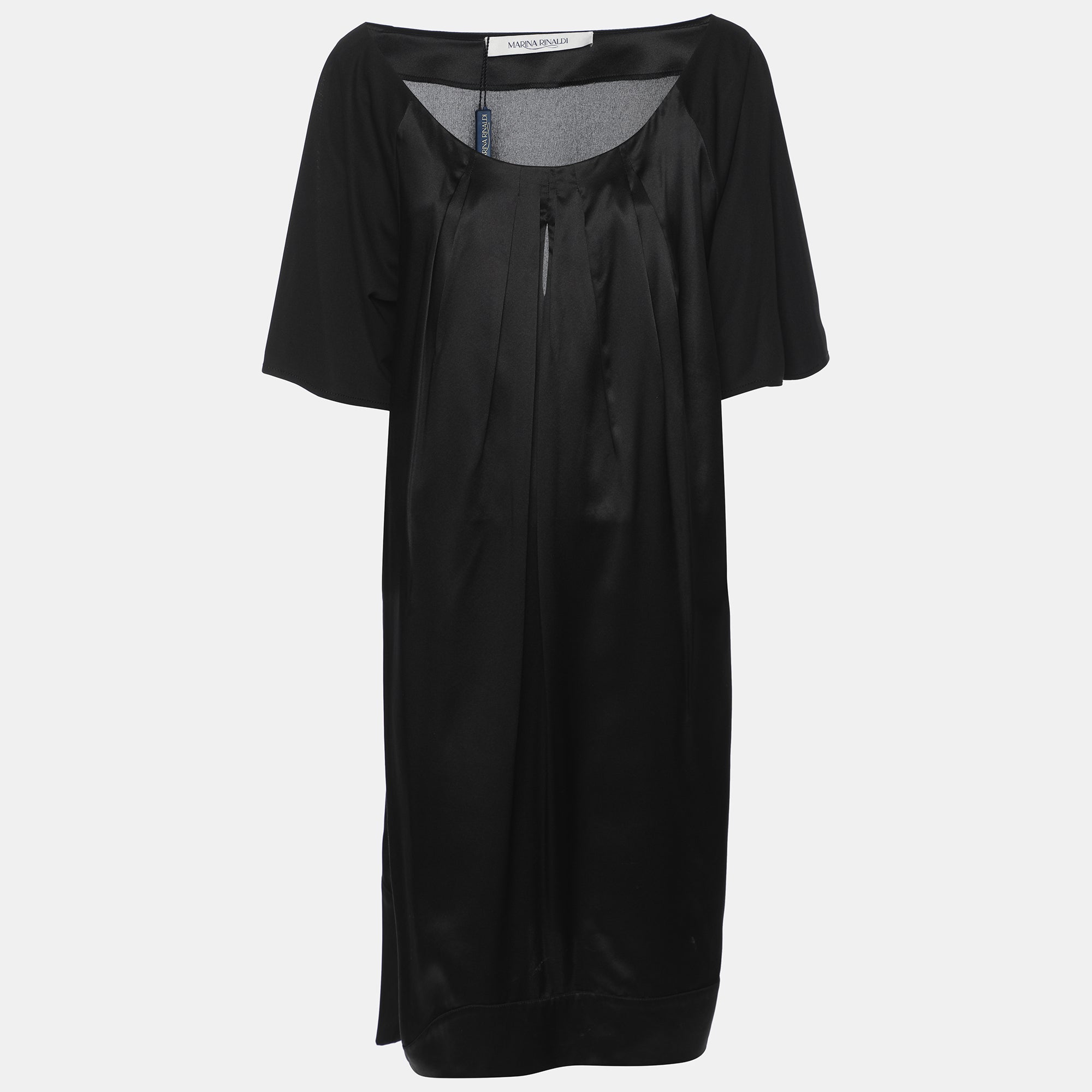 

Черный атласный топ с плиссировкой от Marina Rinaldi