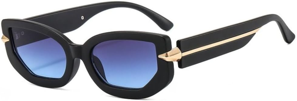 

Маленькие прямоугольные солнцезащитные очки для мужчин и женщин, очки «кошачий глаз», дорожные солнцезащитные очки, винтажные ретро, ​​защита от ультрафиолета UV400 MTZJH, Black Blue