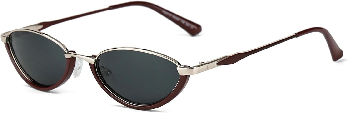 

Солнцезащитные очки Helena в маленькой металлической оправе, стильные ретро-очки с поляризованными линзами овальной формы для женщин и мужчин, модель «кошачий глаз», винтажные очки 90-х годов, S67, C6