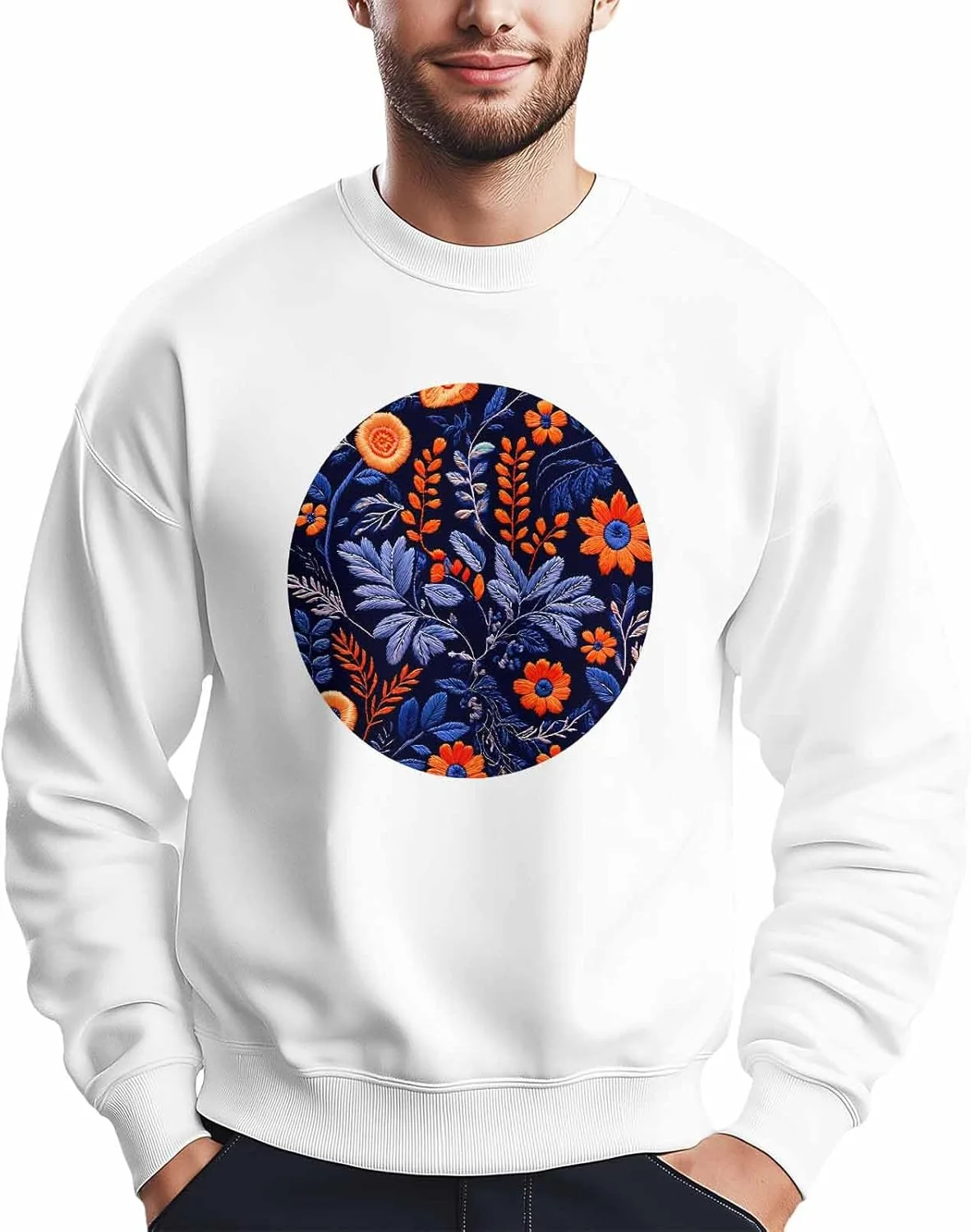 

Мужской свитшот с принтом цветов и листьев, лонгслив Winvebermior