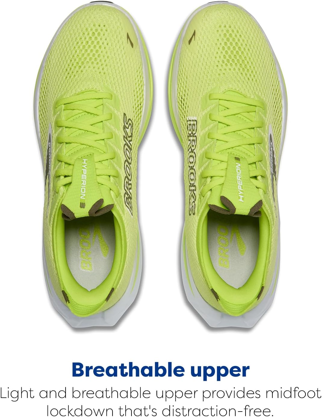 Мужские кроссовки для бега Brooks Hyperion 3 Neutral, белый/оливковый — фото 4