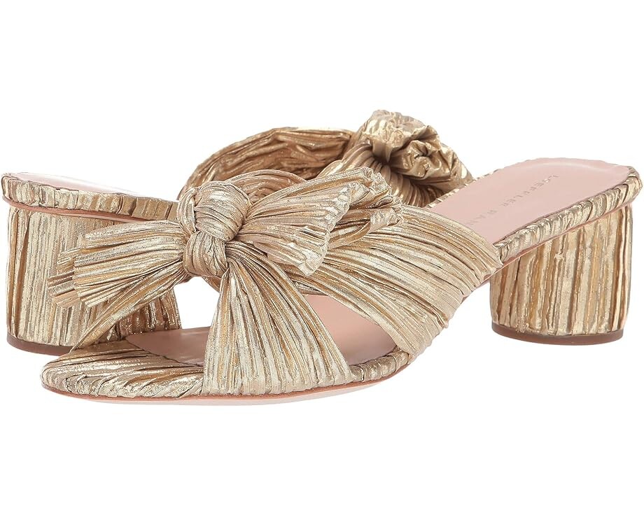 Мюли Loeffler Randall Emilia Pleated Knot, цвет Gold Pleated Lame