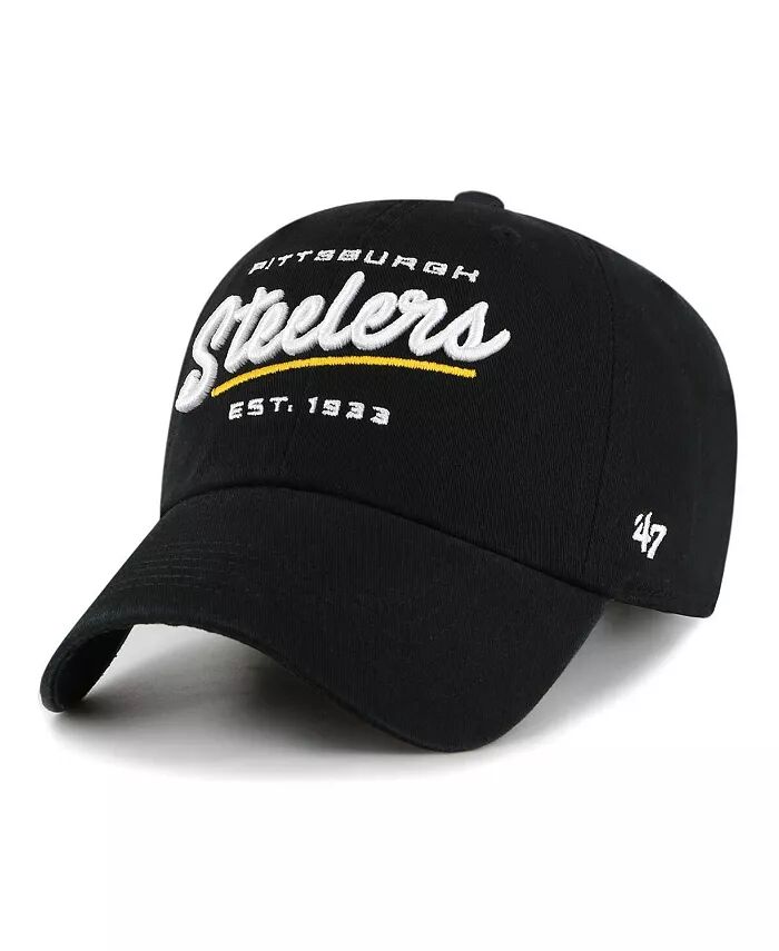 

Женская черная кепка Pittsburgh Steelers Sidney Clean Up Adjustable '47 Brand