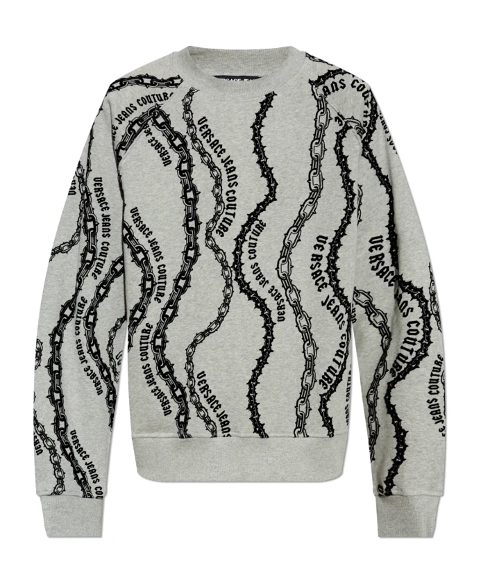 

Толстовка с логотипом Versace Jeans Couture, серый