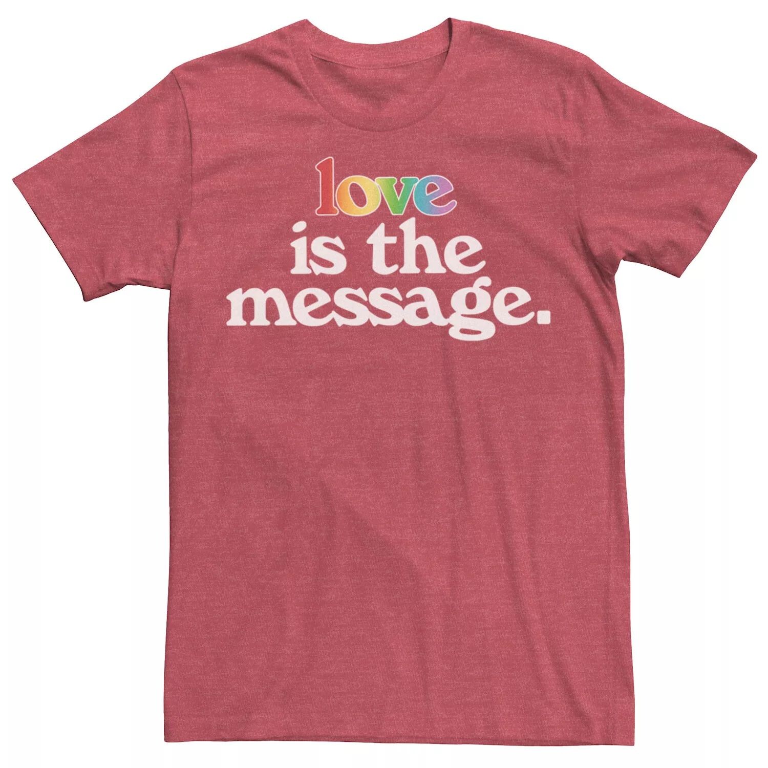 

Мужская футболка с радужным текстом Love Message Licensed Character