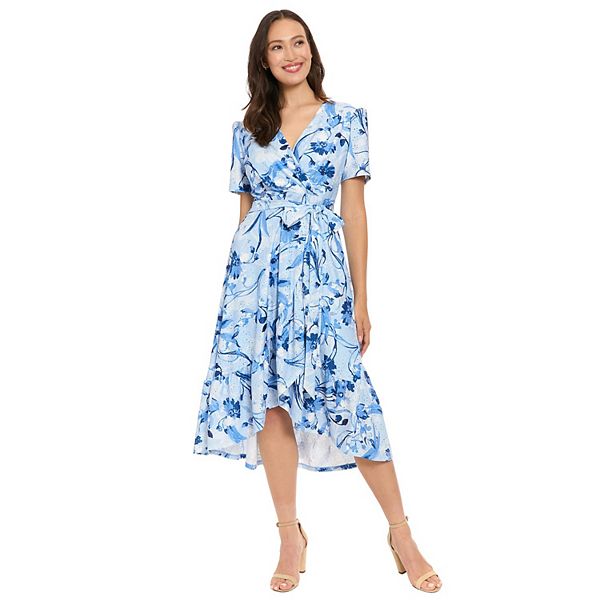 

Женское платье с коротким рукавом и рюшами London Times, Light Blue