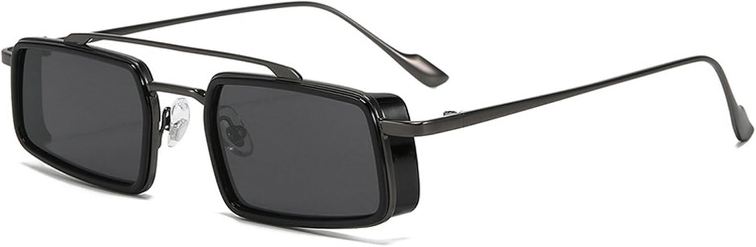 

Ретро-солнцезащитные очки с двойной перемычкой для женщин, прямоугольной формы, модные панк-очки, трендовые солнцезащитные очки для мужчин с защитой от УФ-излучения mincl, C6