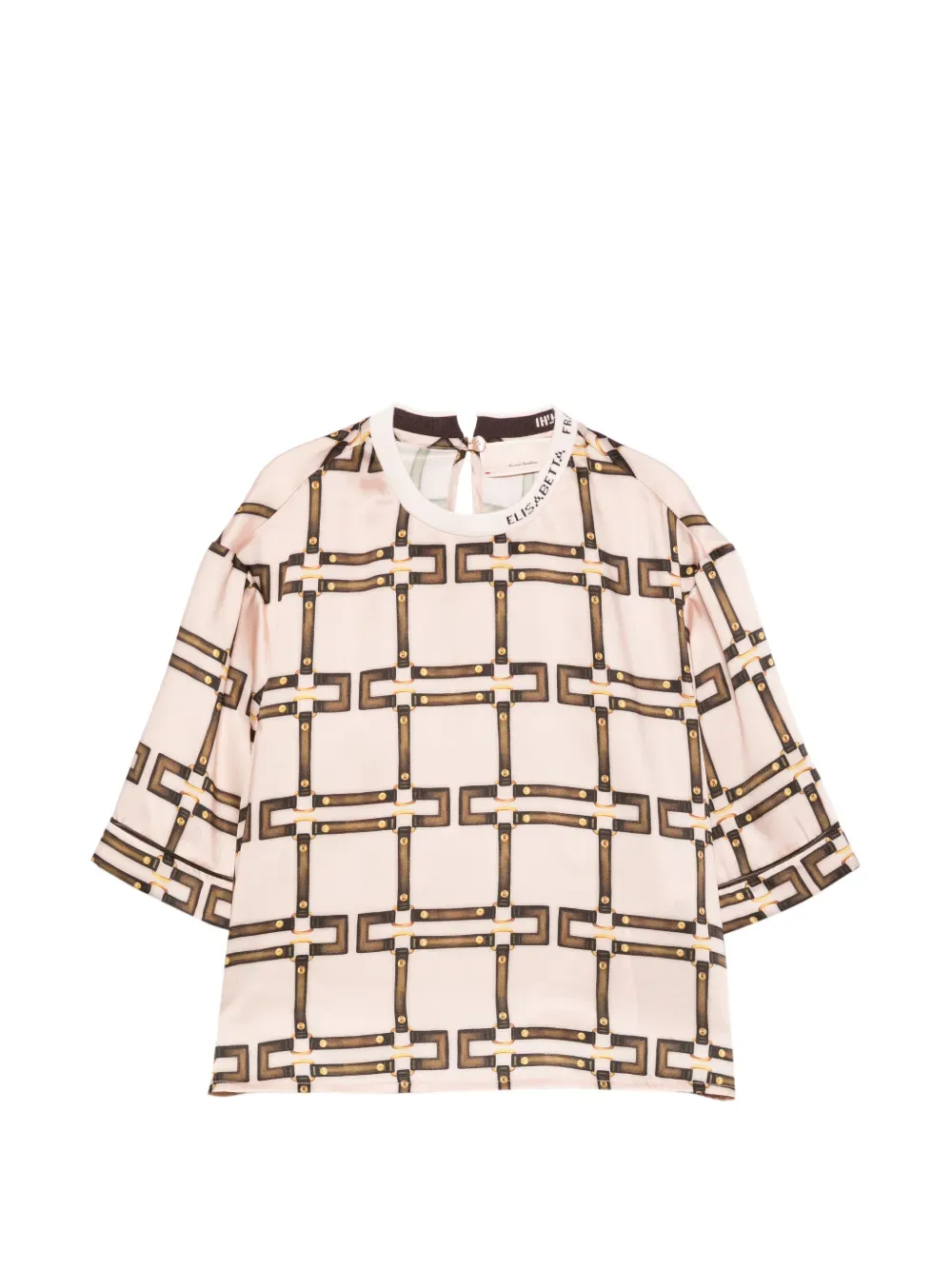 Топ с узором Elisabetta Franchi La Mia Bambina, розовый