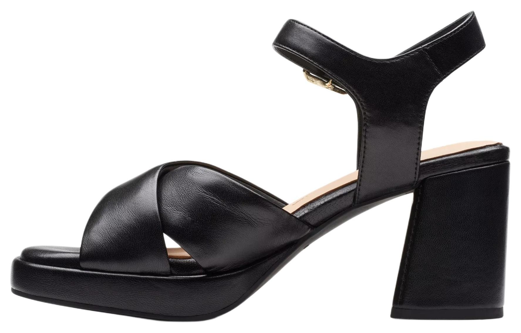 Clarks Сандалии женские с ремешком 7,5 см, черные