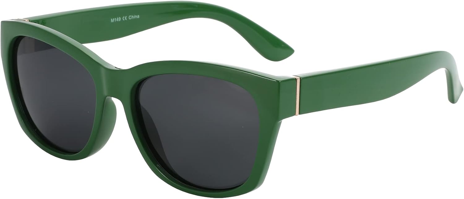 

Солнцезащитные очки ZENOTTIC «кошачий глаз» для женщин, поляризованные, винтажные квадратные, с защитой от УФ-излучения, ретро-очки большого размера для вождения, Green Frame/Grey Polarized Lens