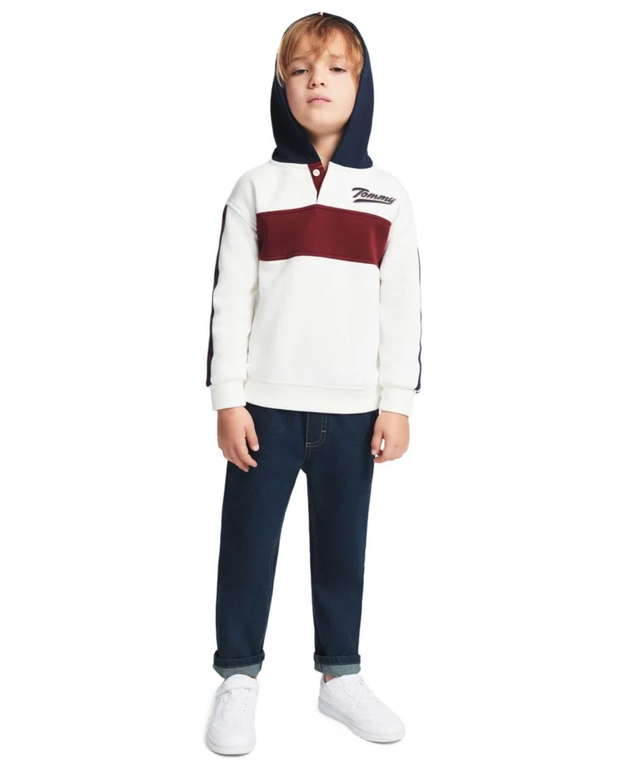 Комплект худи и джинсовых брюк для мальчика, 2 предмета Tommy Hilfiger, Vanilla Navy — фото 2