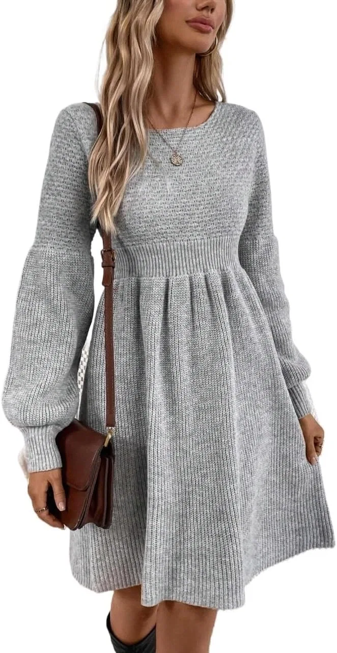 Женское платье-свитер с цветовой блокировкой, Light Grey