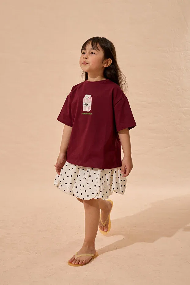 Детская футболка с принтом Milk Print Fahhar Kids, Plum — фото 3