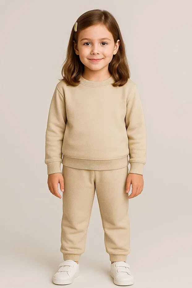 Детский спортивный костюм из флиса и хлопка Basics Ues, Beige — фото 2