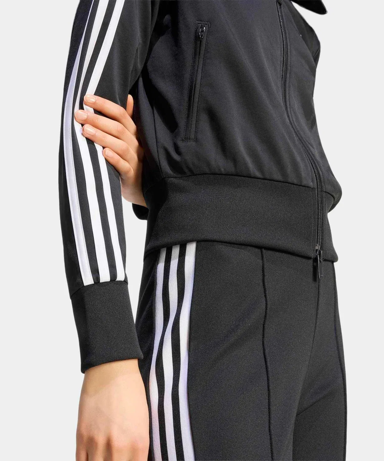 Женский спортивный топ-куртка с молнией Firebird Classic Track Top Adidas, Black — фото 4