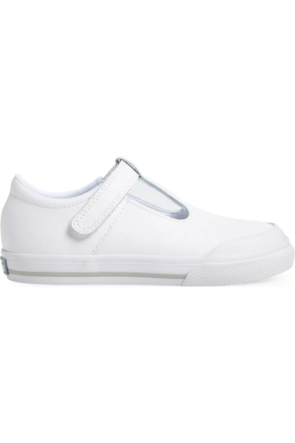 Детские кроссовки на липучке Drew Mary Jane Footmates, White Leather/Gray — фото 3