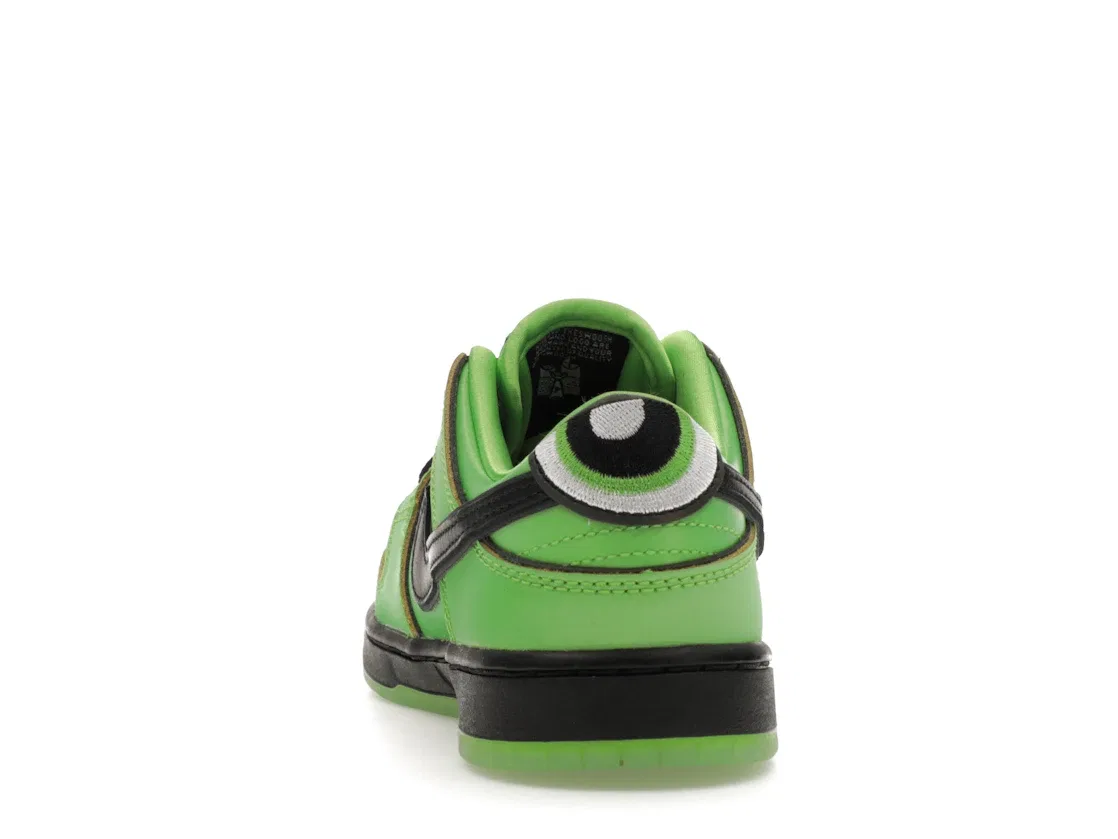 Детские кроссовки с принтом Nike SB Dunk Low The Powerpuff Girls Buttercup (PS) Nike, Mean Green/Black/Lotus Pink — фото 4
