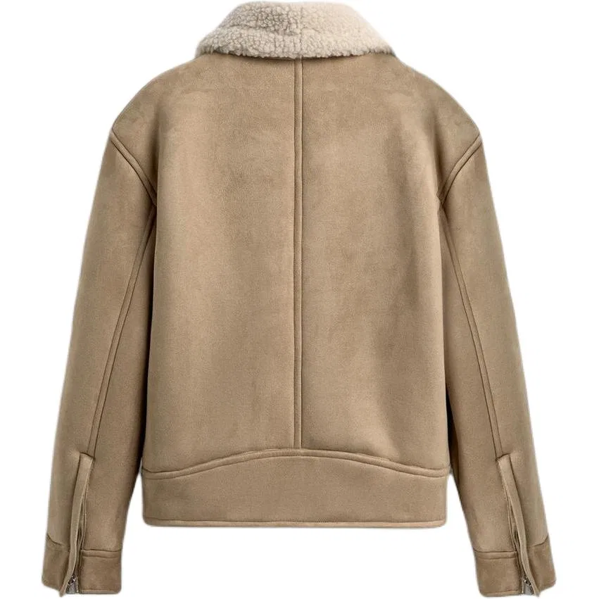 Мужское пальто с лацканами двустороннее Beige ZARA, Beige — фото 3