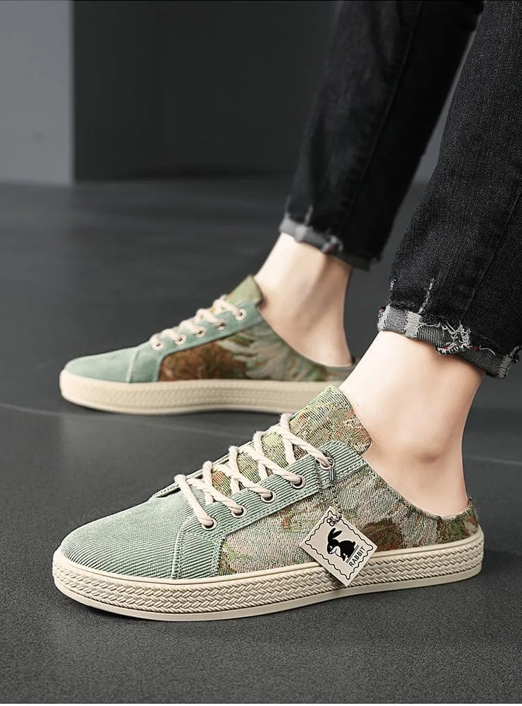 Лоферы повседневные Men's Summer Canvas Shoes Green HoaloX — фото 3