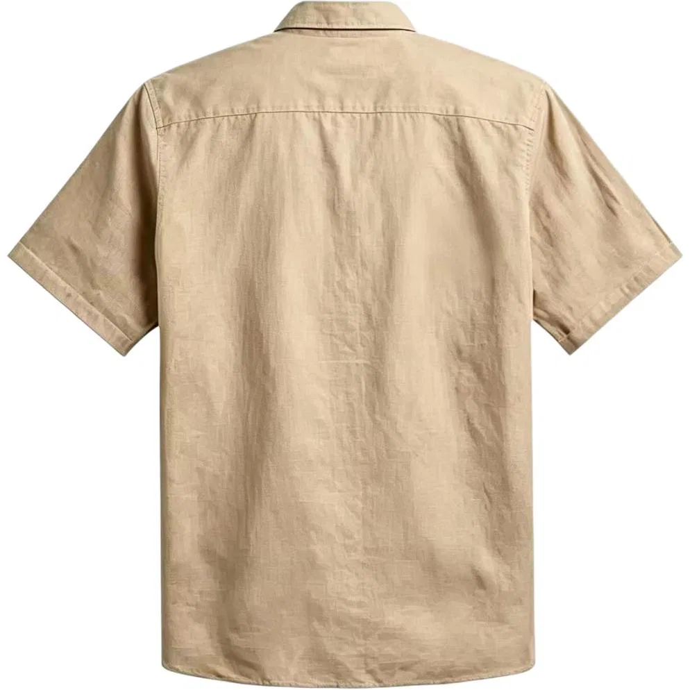 Мужская рубашка с отложным воротником прямого кроя Khaki Polo Ralph Lauren — фото 3