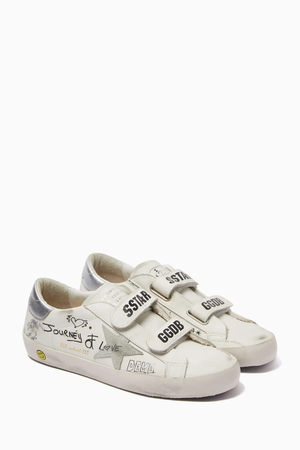 Кеды кожаные с принтом Old School Printed GOLDEN GOOSE