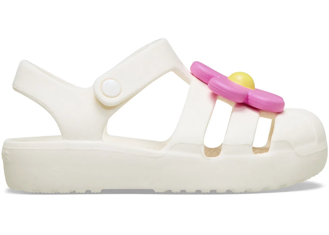 Детские сандалии с цветочным принтом Crocs Classic Flower Fisherman Sandal, Chalk