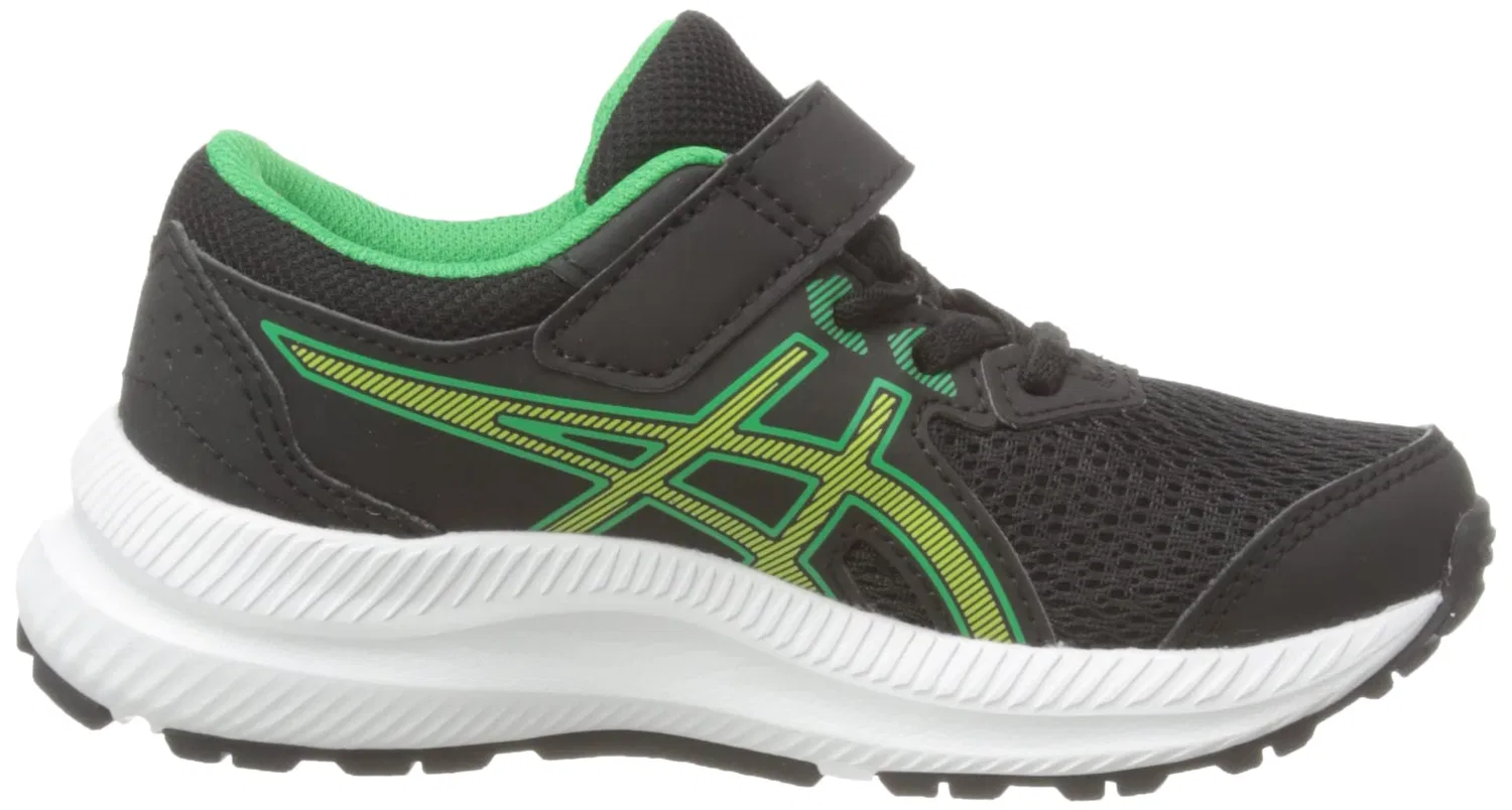 Детские кроссовки для мальчиков с закрытым носком Contend 8 ASICS, Black Lime Zest — фото 4