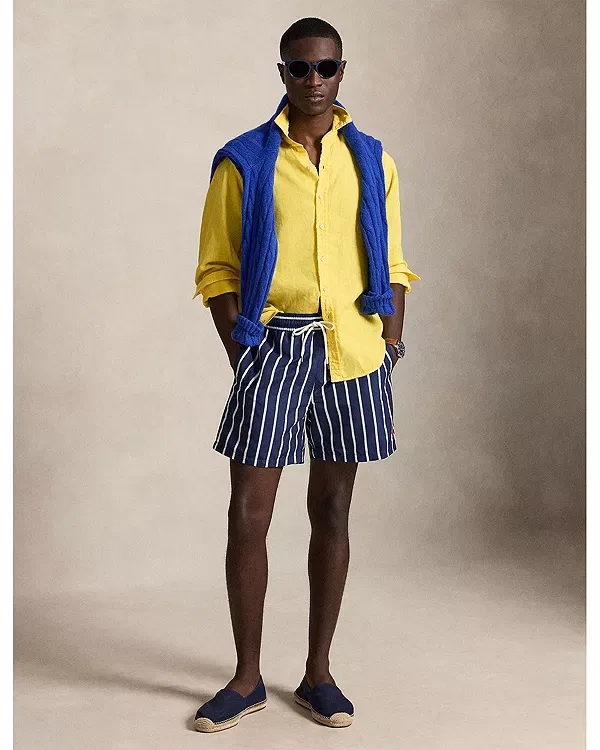 Мужская рубашка льняная Polo Ralph Lauren, желтый — фото 3