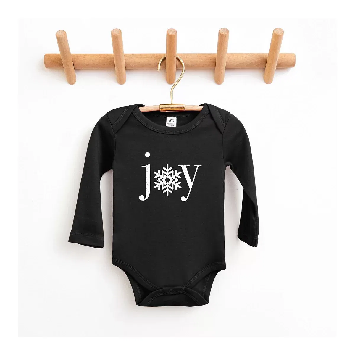 Детский боди с длинным рукавом Joy Snowflake The Juniper Shop, Black