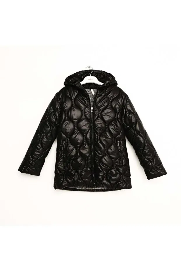 Детское зимнее пальто для девочек стеганое Nanica Kids, Black