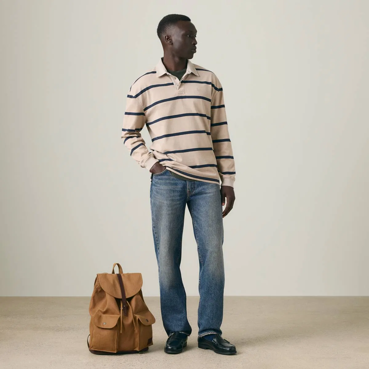 Регбийная футболка Union Levi's, Sing Stripe Navy Blazer - Blue — фото 2