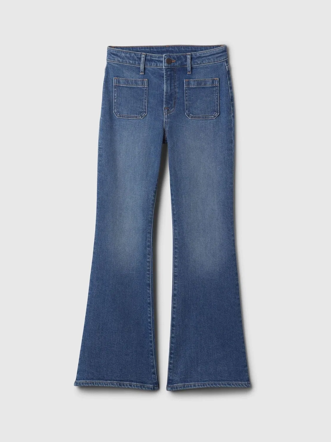 Джинсы клеш Gap 70s High Waisted Flare, синие — фото 4